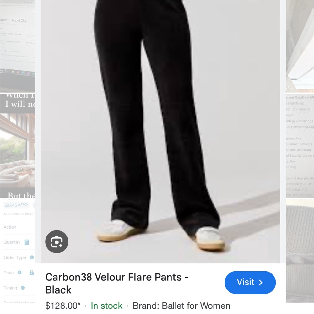 Carbon38 Black Velour flare pants